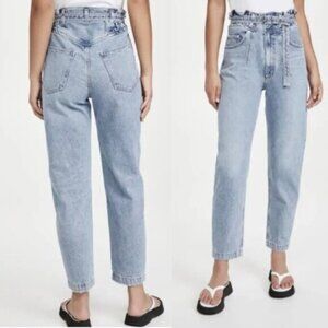 AGOLDE Riya Elasticated High Rise Peg Jeans In Traffic High Rise Cropped 27”